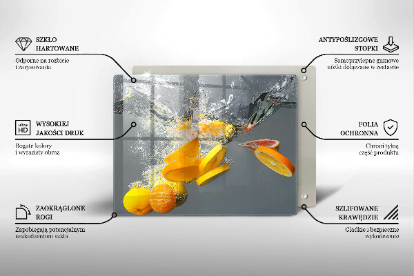 Herdabdeckplatte glas Zitronen im Wasser