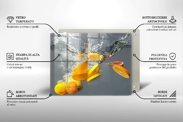Herdabdeckplatte glas Zitronen im Wasser