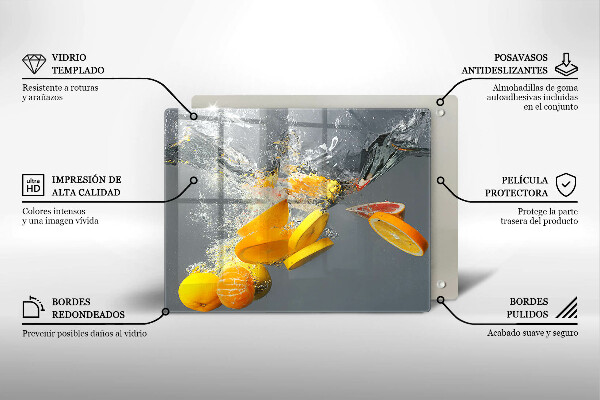 Herdabdeckplatte glas Zitronen im Wasser
