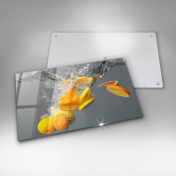 Herdabdeckplatte glas Zitronen im Wasser