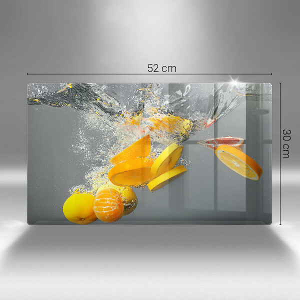 Herdabdeckplatte glas Zitronen im Wasser