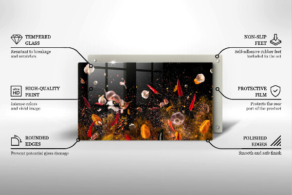 Herdabdeckplatte glas Scharfe Gewürze