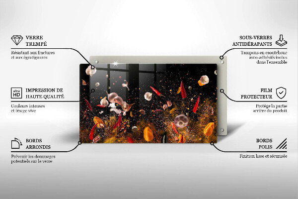 Herdabdeckplatte glas Scharfe Gewürze