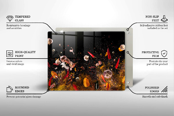 Herdabdeckplatte glas Scharfe Gewürze