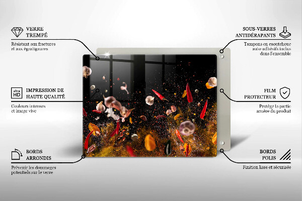 Herdabdeckplatte glas Scharfe Gewürze