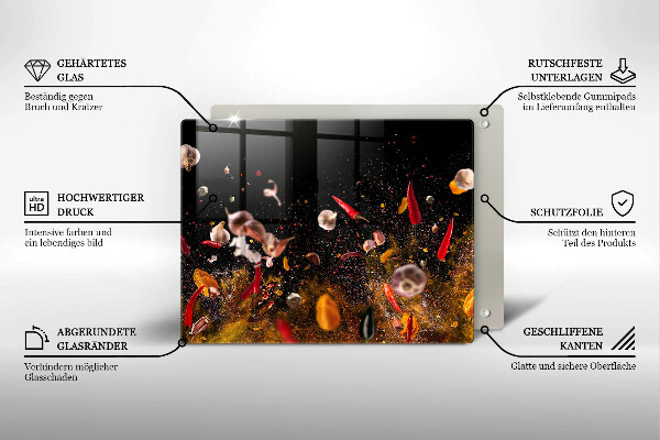 Herdabdeckplatte glas Scharfe Gewürze
