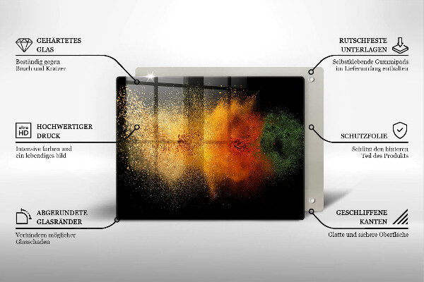 Herdabdeckplatte glas Bunte Gewürze