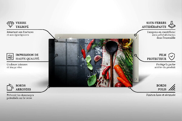 Herdabdeckplatte glas Küchenessen