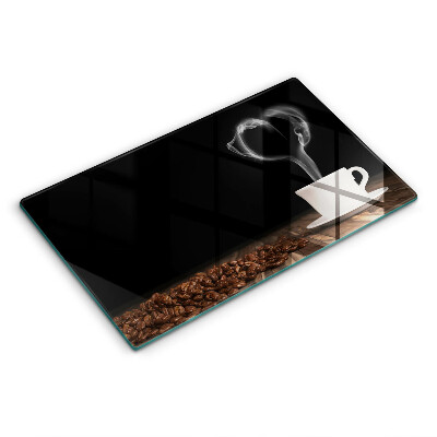 Herdabdeckplatte glas Kaffeetasse-Herz