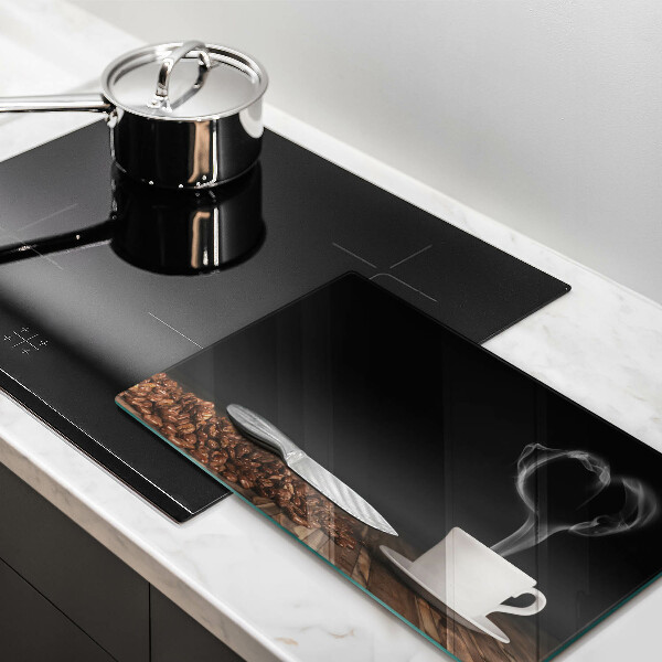 Herdabdeckplatte glas Kaffeetasse-Herz