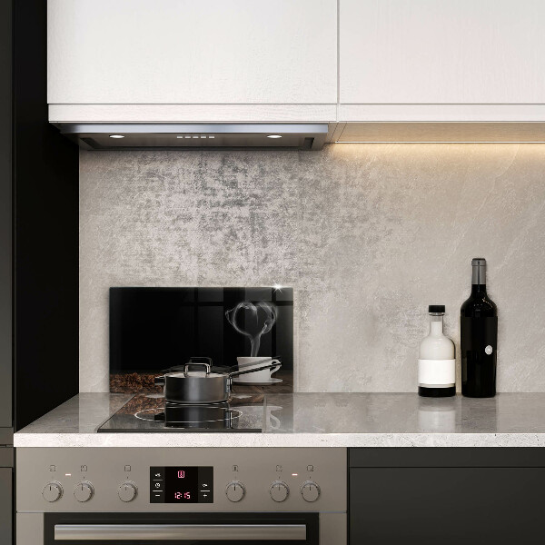 Herdabdeckplatte glas Kaffeetasse-Herz