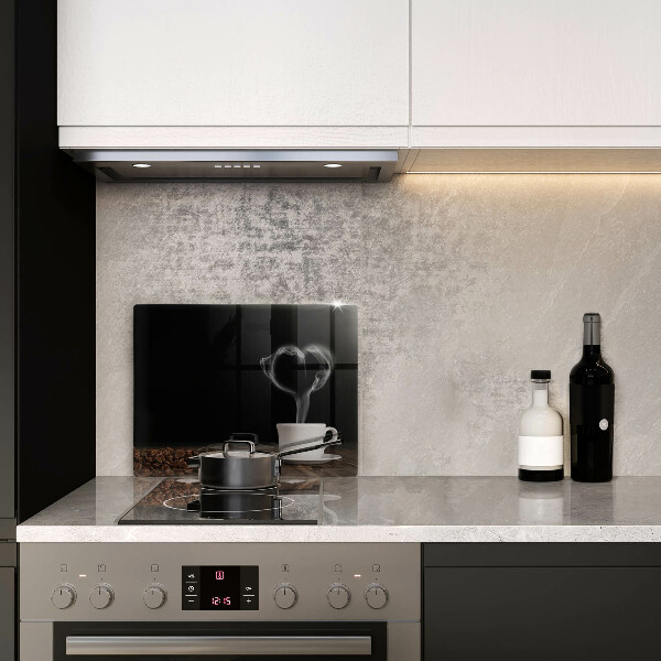 Herdabdeckplatte glas Kaffeetasse-Herz