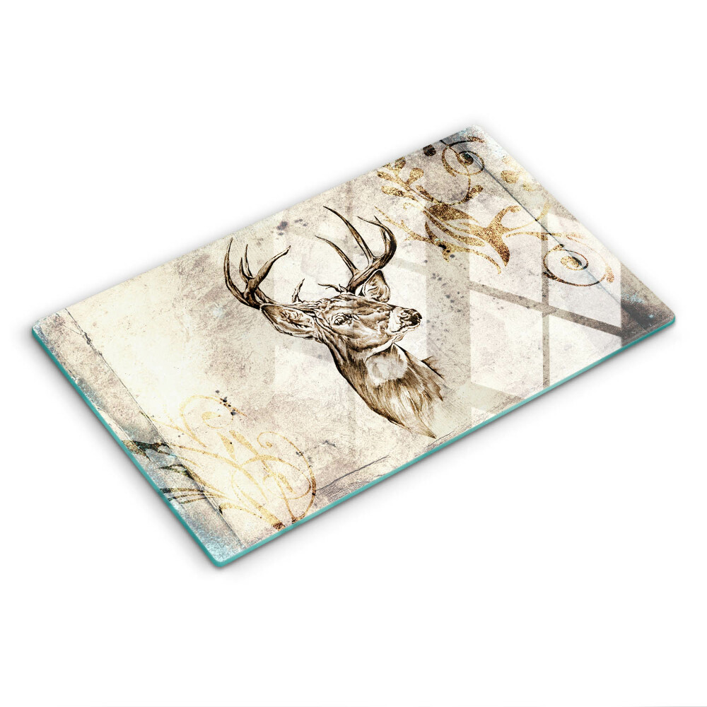 Herdabdeckplatte glas Hirsch-Tierillustration