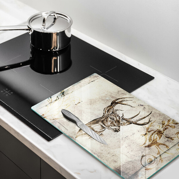 Herdabdeckplatte glas Hirsch-Tierillustration