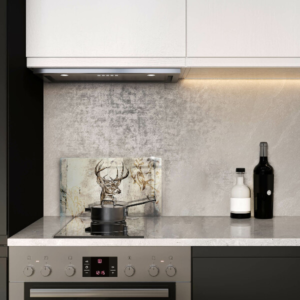 Herdabdeckplatte glas Hirsch-Tierillustration