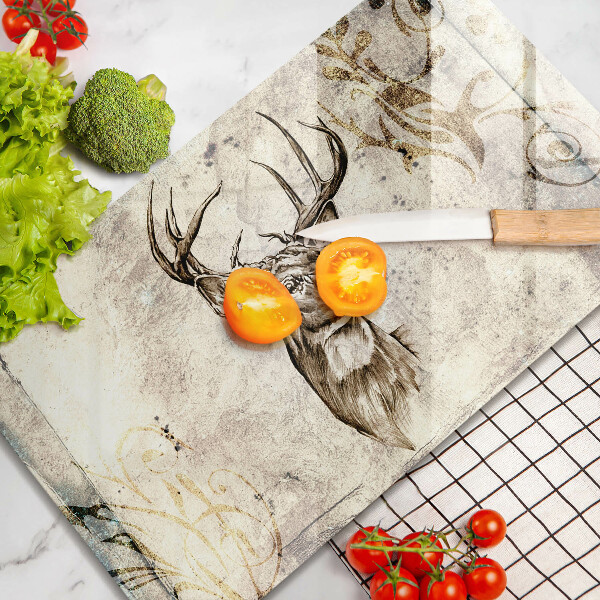 Herdabdeckplatte glas Hirsch-Tierillustration