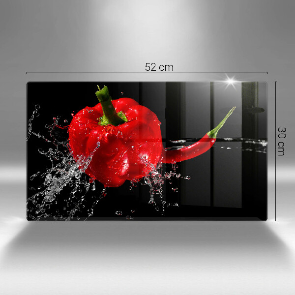 Herdabdeckplatte glas Rote Paprika in Wasser