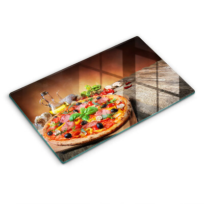 Herdabdeckplatte glas Italienische Pizza