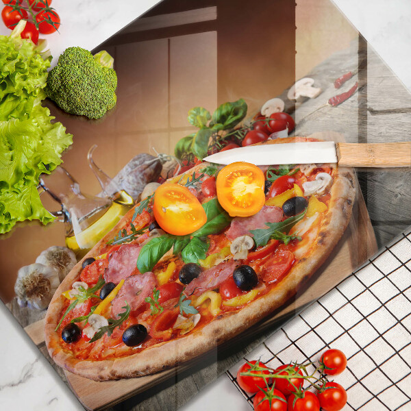 Herdabdeckplatte glas Italienische Pizza