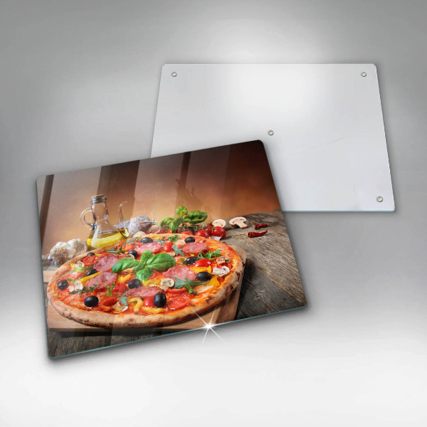 Herdabdeckplatte glas Italienische Pizza