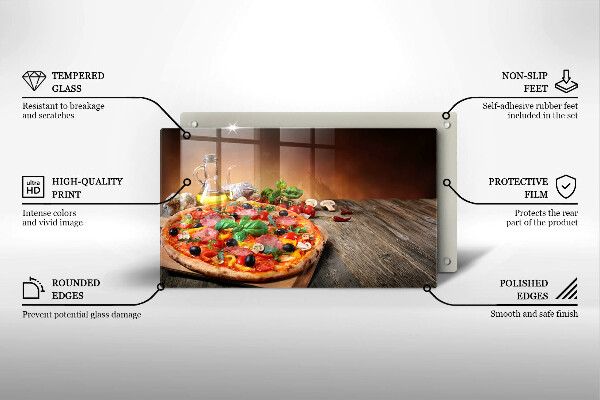 Herdabdeckplatte glas Italienische Pizza