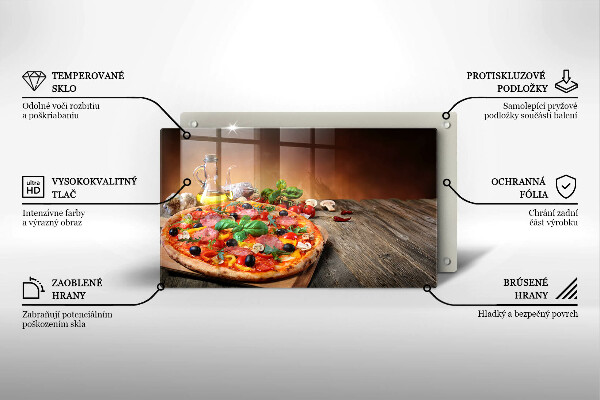 Herdabdeckplatte glas Italienische Pizza