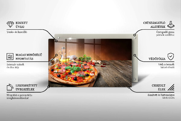 Herdabdeckplatte glas Italienische Pizza