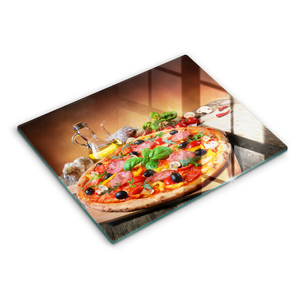Herdabdeckplatte glas Italienische Pizza
