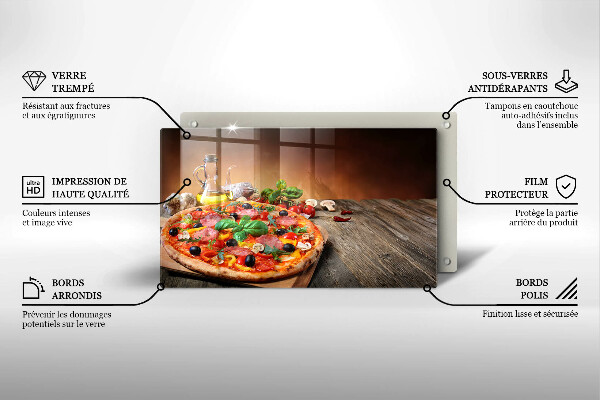 Herdabdeckplatte glas Italienische Pizza