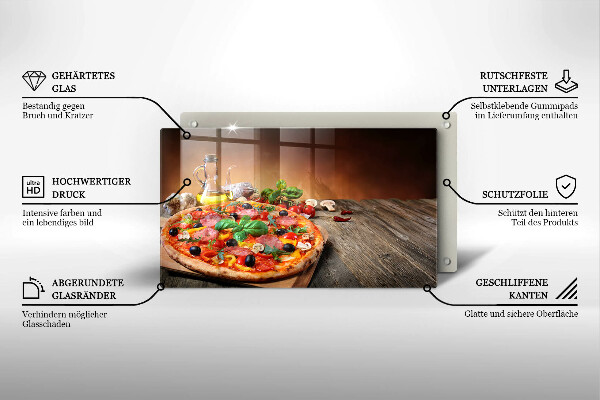 Herdabdeckplatte glas Italienische Pizza