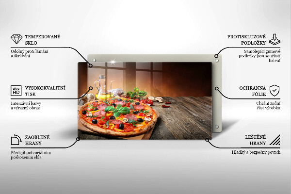 Herdabdeckplatte glas Italienische Pizza