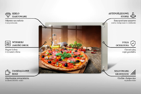 Herdabdeckplatte glas Italienische Pizza