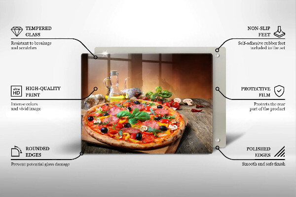Herdabdeckplatte glas Italienische Pizza