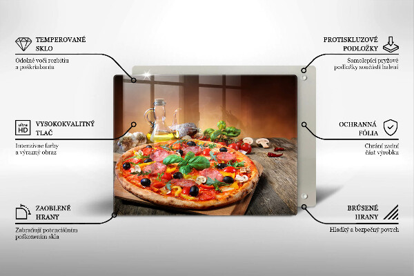 Herdabdeckplatte glas Italienische Pizza