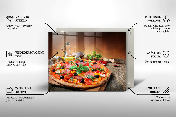 Herdabdeckplatte glas Italienische Pizza