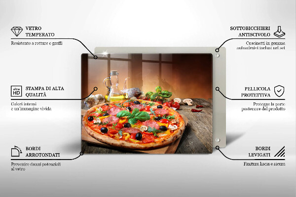 Herdabdeckplatte glas Italienische Pizza