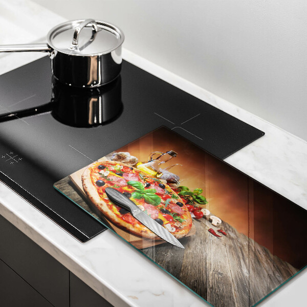 Herdabdeckplatte glas Italienische Pizza