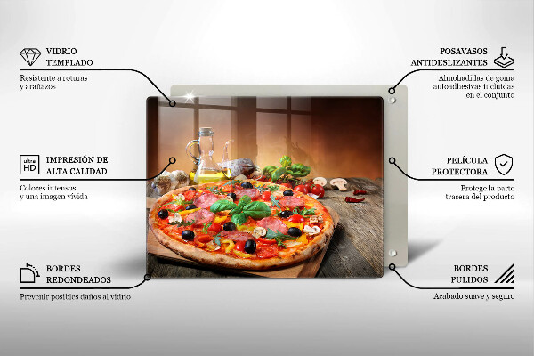 Herdabdeckplatte glas Italienische Pizza