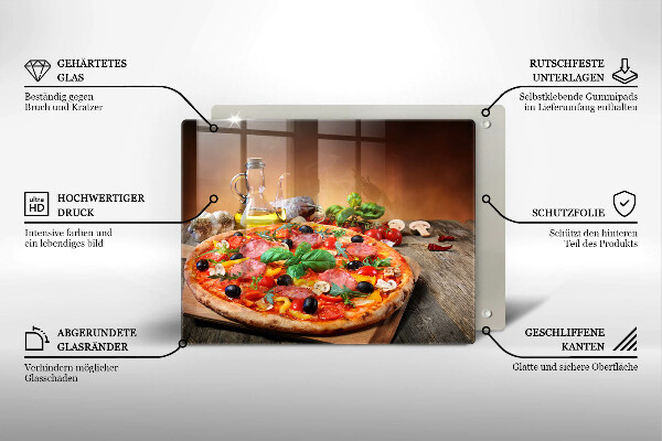 Herdabdeckplatte glas Italienische Pizza