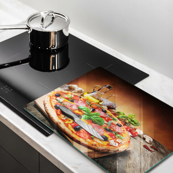 Herdabdeckplatte glas Italienische Pizza