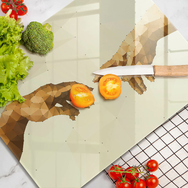 Herdabdeckplatte glas Erschaffung von Adams Händen