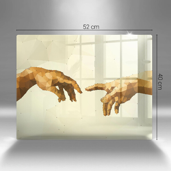 Herdabdeckplatte glas Erschaffung von Adams Händen