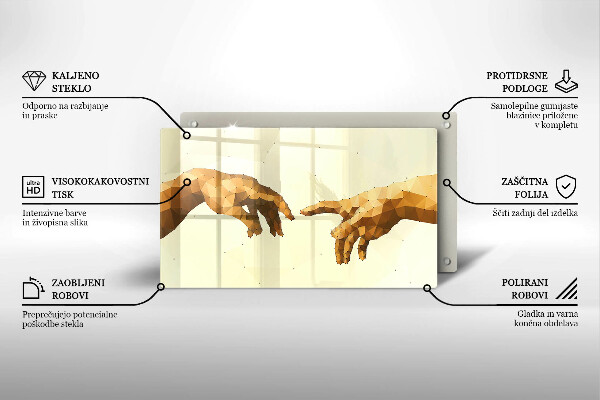 Herdabdeckplatte glas Erschaffung von Adams Händen