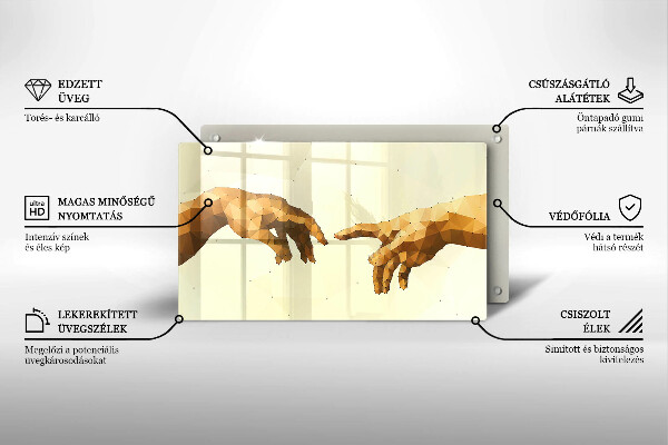 Herdabdeckplatte glas Erschaffung von Adams Händen