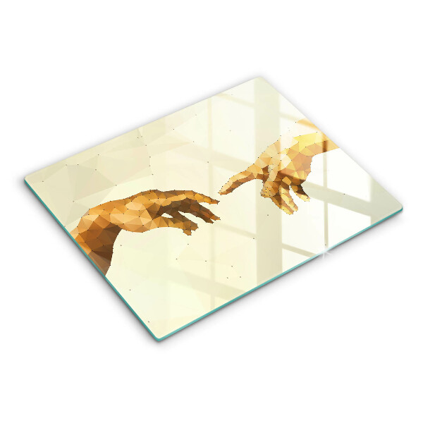 Herdabdeckplatte glas Erschaffung von Adams Händen