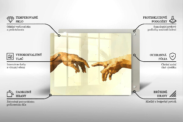 Herdabdeckplatte glas Erschaffung von Adams Händen