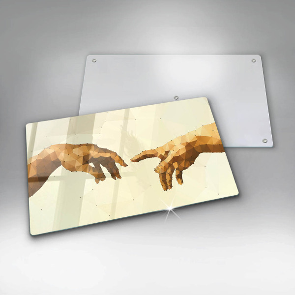 Herdabdeckplatte glas Erschaffung von Adams Händen