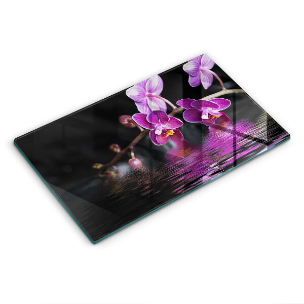 Herdabdeckplatte glas Orchideen-Zen-Wasser