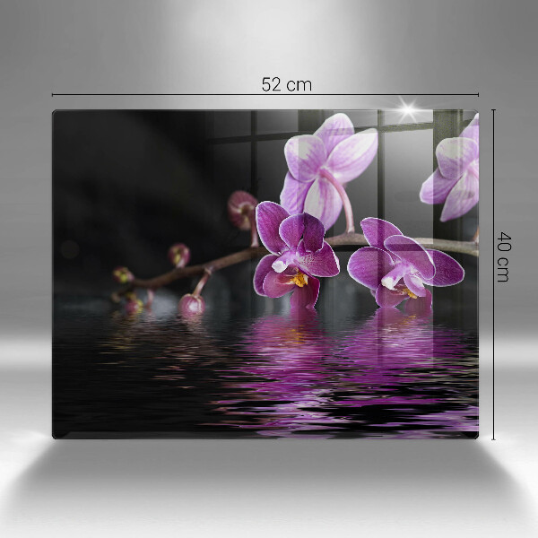 Herdabdeckplatte glas Orchideen-Zen-Wasser