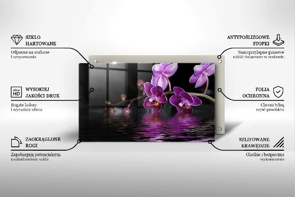 Herdabdeckplatte glas Orchideen-Zen-Wasser